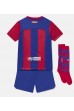 Barcelona Jalkapallovaatteet Lasten Kotipeliasu 2023-24 Lyhythihainen (+ Lyhyet housut)